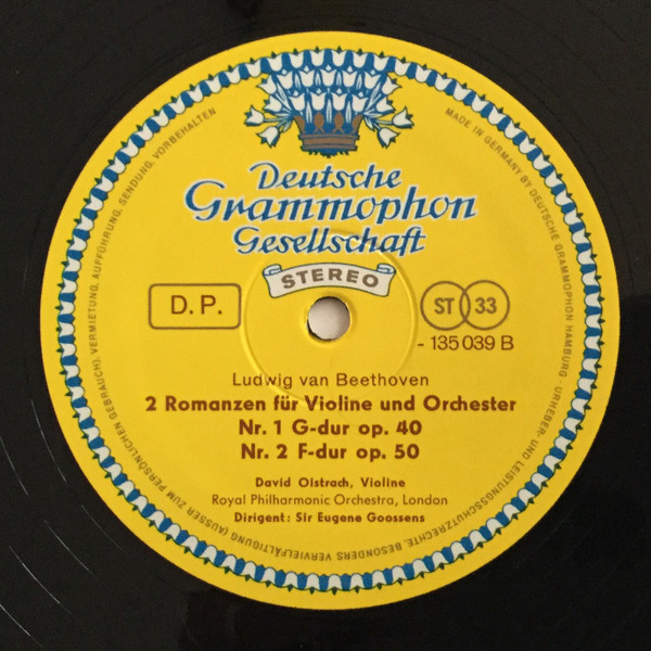 David Oistrach & Igor Oistrach – Max Bruch / Ludwig van Beethoven - Konzert Für Violine & Orchester Nr. 1 G-moll Op. 26 / Romanzen Für Violine & Orchester Nr. 1 G-dur Op. 40 · Nr. 2 F-dur Op. 50 | Deutsche Grammophon (135 039) - 4 David Oistrach & Igor Oistrach – Max Bruch / Ludwig van Beethoven - Konzert Für Violine & Orchester Nr. 1 G-moll Op. 26 / Romanzen Für Violine & Orchester Nr. 1 G-dur Op. 40 · Nr. 2 F-dur Op. 50 | Deutsche Grammophon (135 039) - 4