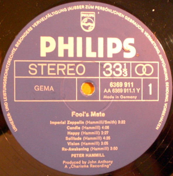Peter Hammill - Fool's Mate | Philips (6369 911) - 4 Peter Hammill - Fool's Mate | Philips (6369 911) - 4