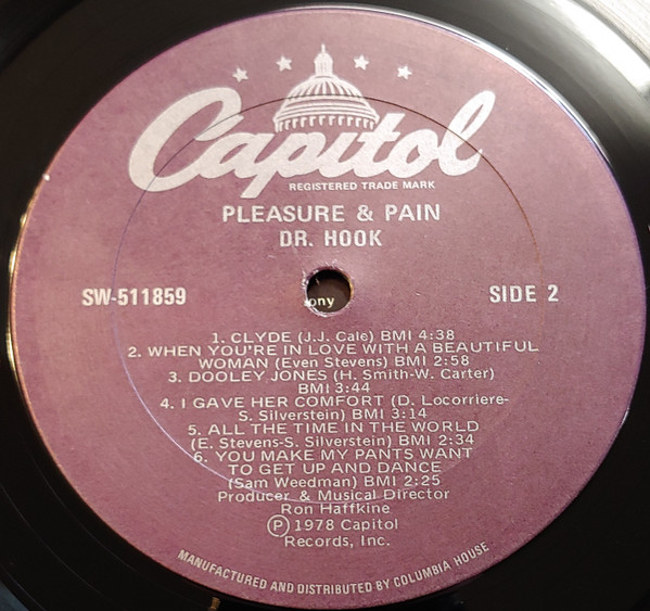 Dr. Hook - Pleasure & Pain | Capitol Records (SW-511859) - 3