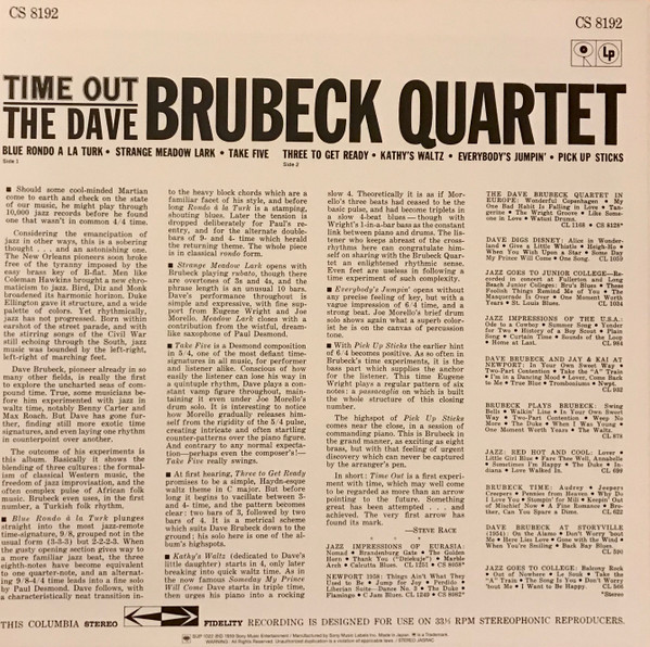 The Dave Brubeck Quartet - Time Out | Sony Records Int'l (SIJP 1022) - 4
