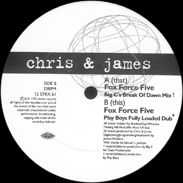 Chris & James - Fox Force Five (The Remixes) | Stress Records (12 STRX 61) - 3