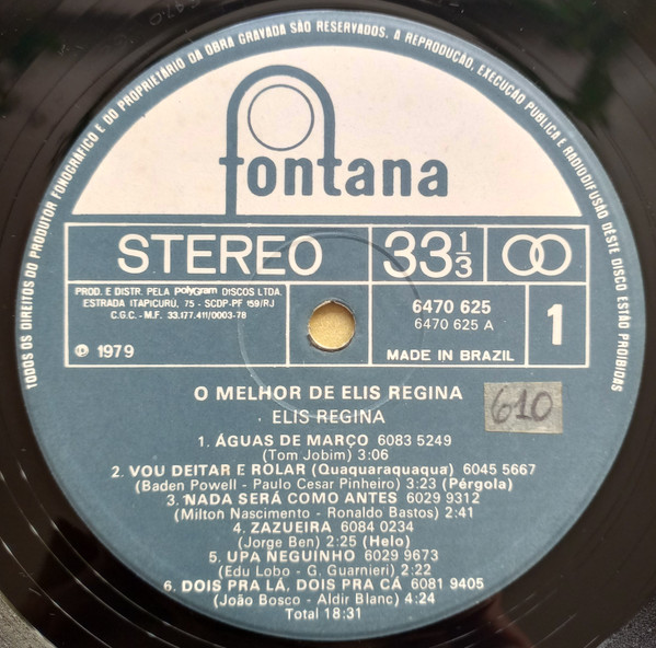 Elis Regina - O Melhor De Elis | Fontana (6470 625) - 3 Elis Regina - O Melhor De Elis | Fontana (6470 625) - 3