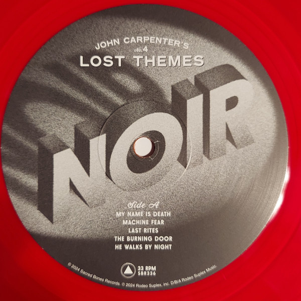 John Carpenter - Lost Themes No. 4: "Noir" (Transparent Red) | Sacred Bones Records (SBR-336) - 3 John Carpenter - Lost Themes No. 4: "Noir" (Transparent Red) | Sacred Bones Records (SBR-336) - 3