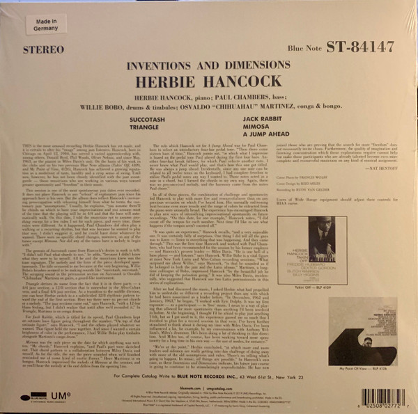 Herbie Hancock - Inventions & Dimensions | Blue Note (0802772) - 2