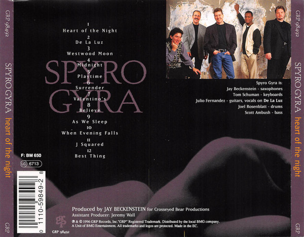 Spyro Gyra - Heart Of The Night | GRP (GRP 98492) - 2