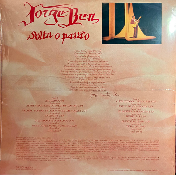 Jorge Ben - Solta O Pavão | Survival Research (SVVRCH009CV) - 2