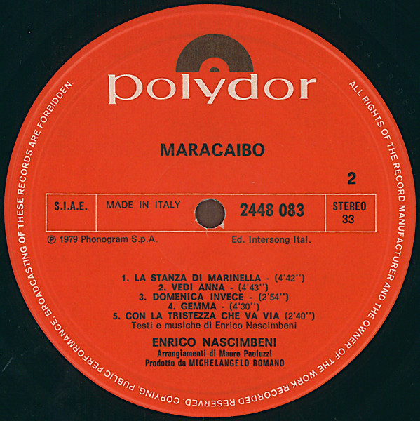 Enrico Nascimbeni - Maracaibo | Polydor (2448 083) - 4 Enrico Nascimbeni - Maracaibo | Polydor (2448 083) - 4