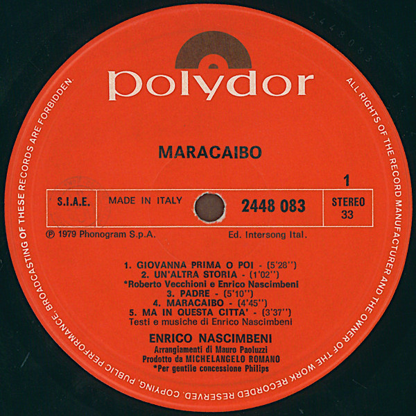Enrico Nascimbeni - Maracaibo | Polydor (2448 083) - 3 Enrico Nascimbeni - Maracaibo | Polydor (2448 083) - 3