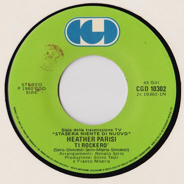 Heather Parisi - Ti Rockerò | CGD (CGD 10302) - 3