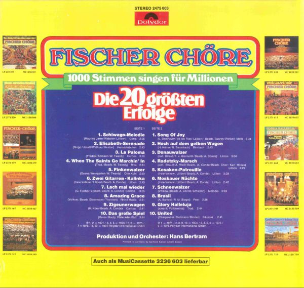 Fischer Chöre - Die 20 Größten Erfolge | Polydor (2475 603) - 2 Fischer Chöre - Die 20 Größten Erfolge | Polydor (2475 603) - 2