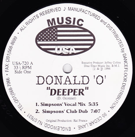 Donald O - Deeper | Music USA (USA-720) - main