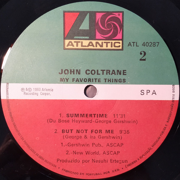 John Coltrane - My Favorite Things | Atlantic (ATL 40287) - 3