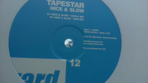 Tapestar - Nice & Slow | Back Yard Recordings (BACK 12DJX01)