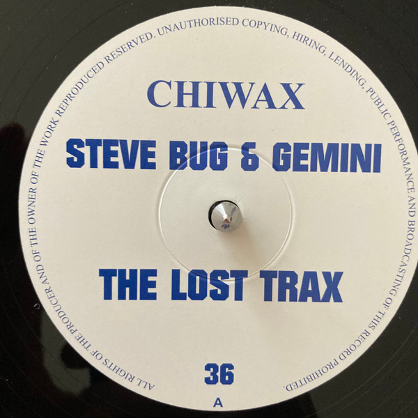 Steve Bug & Gemini - The Lost Trax | Chiwax (CHIWAX036) - main
