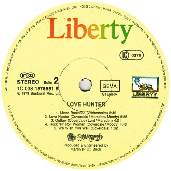Whitesnake - Lovehunter | Fame (1C 038 1575651) - 4 Whitesnake - Lovehunter | Fame (1C 038 1575651) - 4