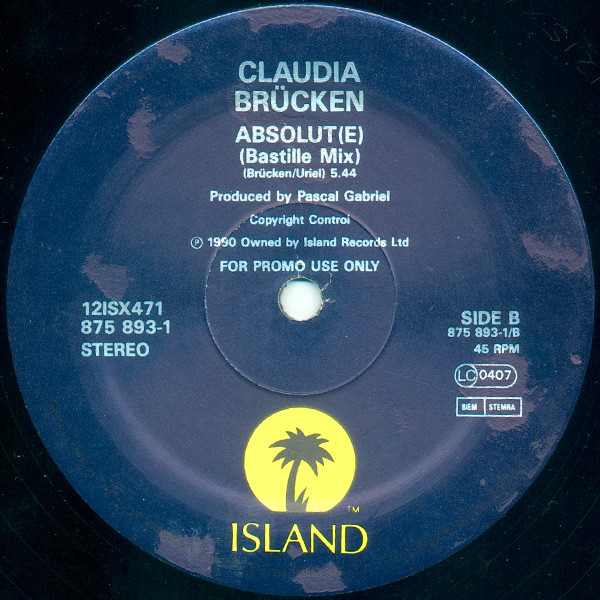 Claudia Brücken - Absolute | Island Records (12 ISX 471) - 3 Claudia Brücken - Absolute | Island Records (12 ISX 471) - 3