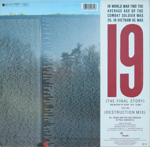 Paul Hardcastle - 19 (The Final Story) | Chrysalis (601 814) - 2