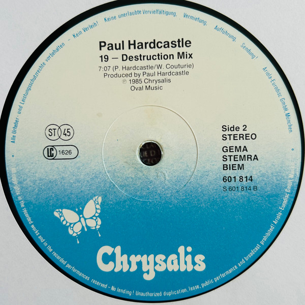 Paul Hardcastle - 19 (The Final Story) | Chrysalis (601 814) - 4