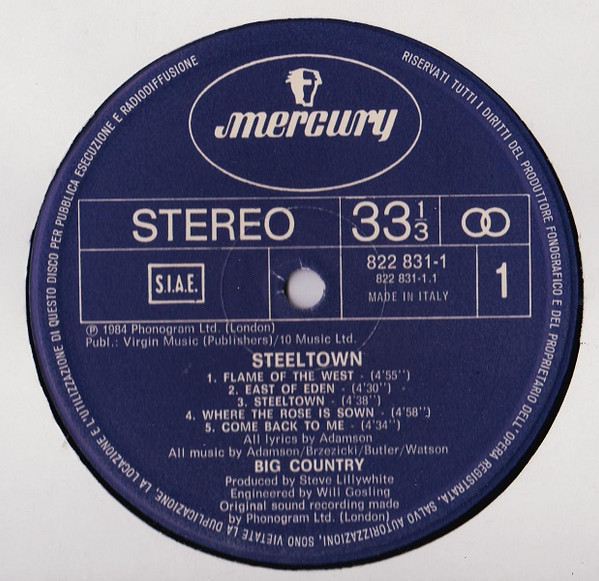 Big Country - Steeltown | Mercury (822 831-1) - 3