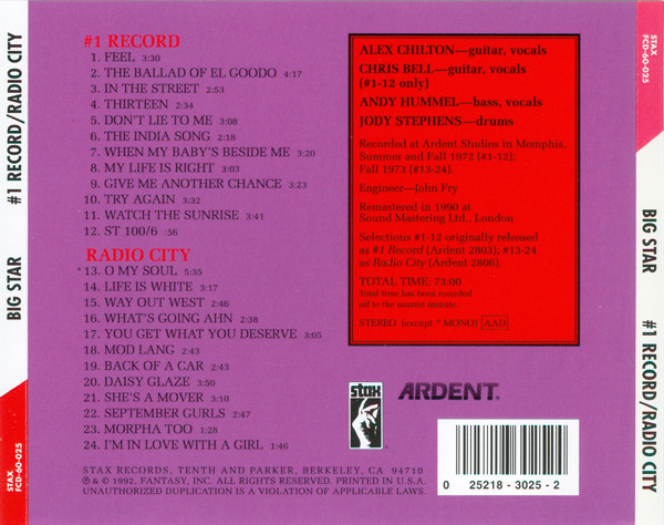 Big Star - #1 Record / Radio City CD | Stax (FCD-60-025) - 2 Big Star - #1 Record / Radio City CD | Stax (FCD-60-025) - 2