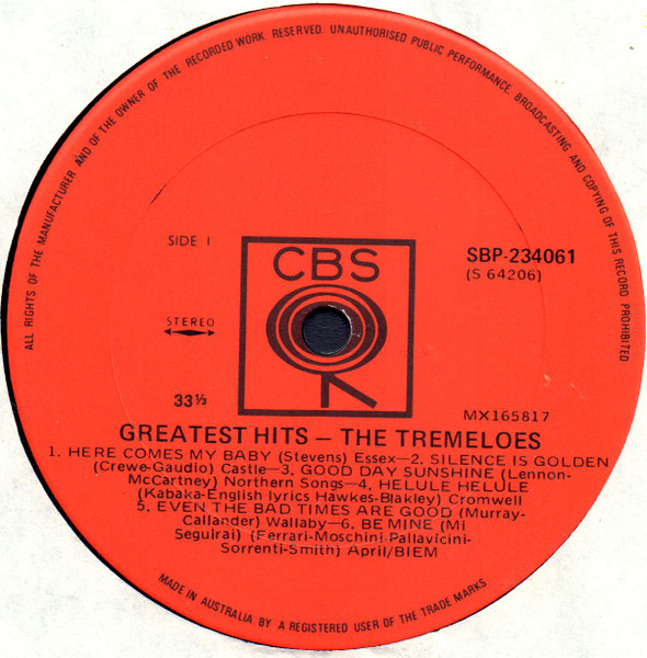 The Tremeloes - Greatest Hits | CBS (SBP 234061) - 4 The Tremeloes - Greatest Hits | CBS (SBP 234061) - 4