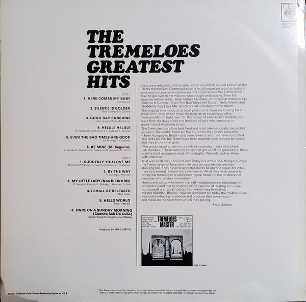 The Tremeloes - Greatest Hits | CBS (SBP 234061) - 2 The Tremeloes - Greatest Hits | CBS (SBP 234061) - 2