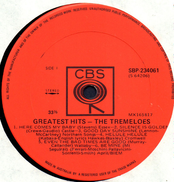 The Tremeloes - Greatest Hits | CBS (SBP 234061) - 3 The Tremeloes - Greatest Hits | CBS (SBP 234061) - 3