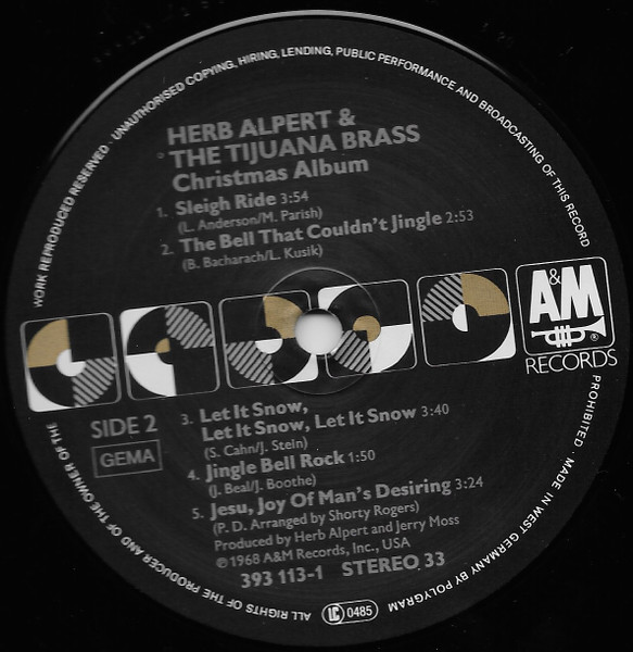 Herb Alpert & The Tijuana Brass - Christmas Album | A&M Records (393 113-1) - 3 Herb Alpert & The Tijuana Brass - Christmas Album | A&M Records (393 113-1) - 3