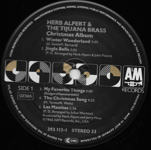 Herb Alpert & The Tijuana Brass - Christmas Album | A&M Records (393 113-1) - 2 Herb Alpert & The Tijuana Brass - Christmas Album | A&M Records (393 113-1) - 2