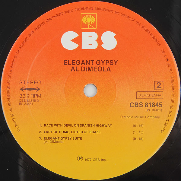 Al Di Meola - Elegant Gypsy | CBS (CBS 81845) - 4 Al Di Meola - Elegant Gypsy | CBS (CBS 81845) - 4