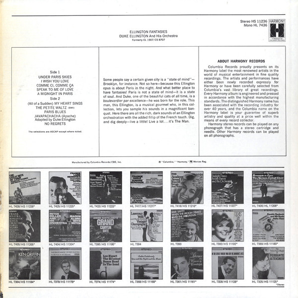 Duke Ellington And His Orchestra - Ellington Fantasies | Harmony (HS 11236) - 2 Duke Ellington And His Orchestra - Ellington Fantasies | Harmony (HS 11236) - 2