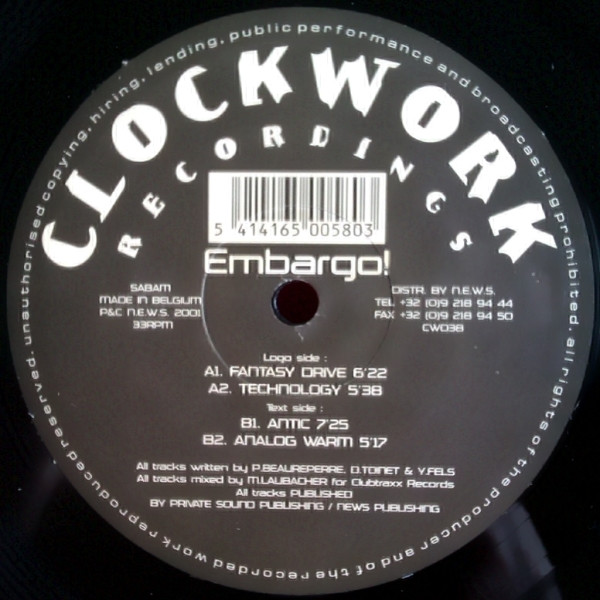 Embargo! - Technology - Album Sampler One | Clockwork Recordings (CW038)
