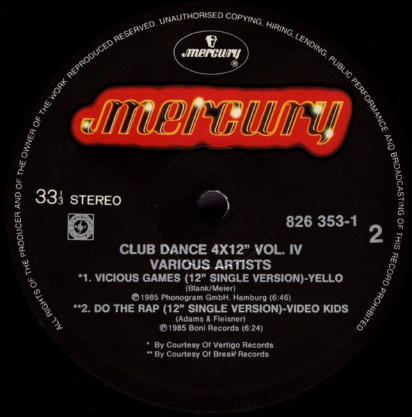 Various - Club Dance 4 x 12 Vol.4 | Mercury (826 353-1) - 4 Various - Club Dance 4 x 12 Vol.4 | Mercury (826 353-1) - 4