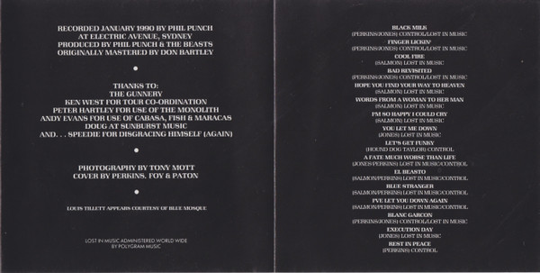 The Beasts Of Bourbon - Black Milk CD | Red Eye Records (RED CD 12) - 2 The Beasts Of Bourbon - Black Milk CD | Red Eye Records (RED CD 12) - 2