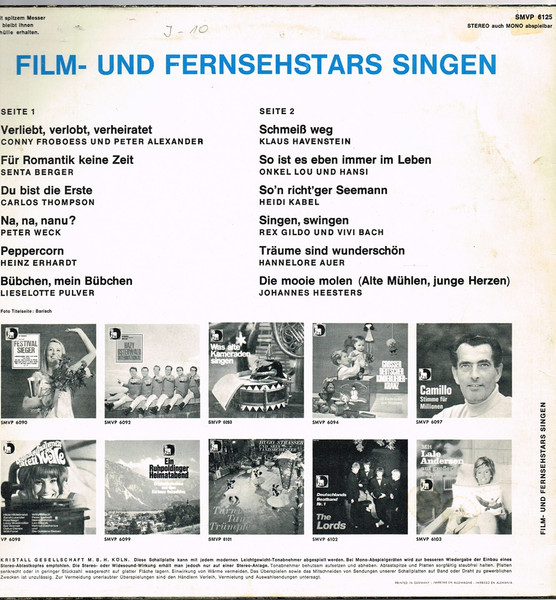 Various - Film- Und Fernsehstars Singen | Die Volksplatte (SMVP 6125) - 2 Various - Film- Und Fernsehstars Singen | Die Volksplatte (SMVP 6125) - 2