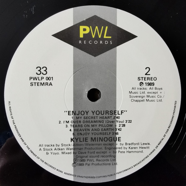 Kylie Minogue - Enjoy Yourself | PWL Records (PWLP 001) - 4 Kylie Minogue - Enjoy Yourself | PWL Records (PWLP 001) - 4