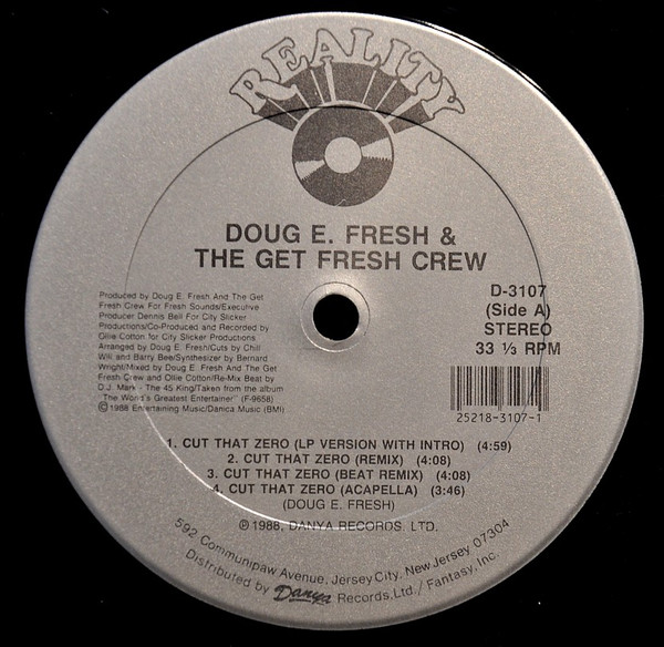 Doug E. Fresh And The Get Fresh Crew - Cut That Zero / The Plane (So High) | Reality (D-3107)
