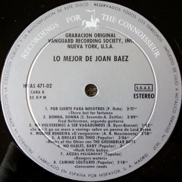 Joan Baez - Lo Mejor De Joan Baez | Vanguard (HVAS 471-02) - 4 Joan Baez - Lo Mejor De Joan Baez | Vanguard (HVAS 471-02) - 4