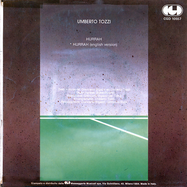 Umberto Tozzi - Hurrah! | CGD (CGD 10557) - 2