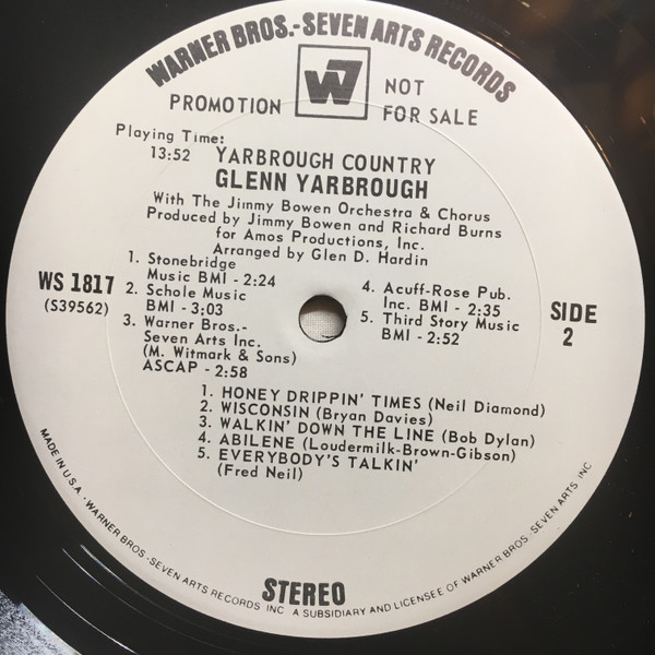 Glenn Yarbrough - Yarbrough Country | Warner Bros. - Seven Arts Records (WS 1817)