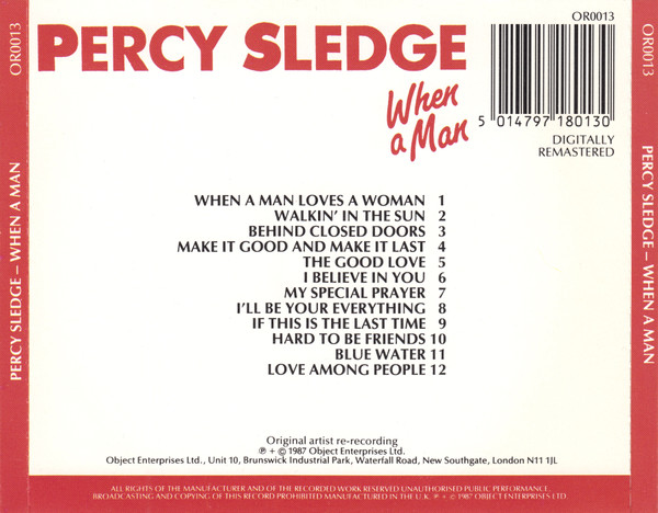 Percy Sledge - When A Man | The Collection (OR0013) - 2