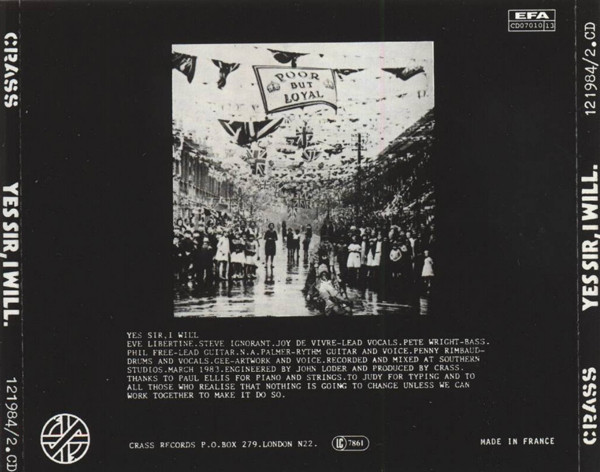 Crass - Yes Sir, I Will | Crass Records (121984/2.CD) - 2 Crass - Yes Sir, I Will | Crass Records (121984/2.CD) - 2