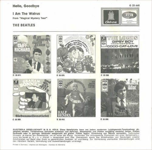 The Beatles - Hello, Good Bye / I Am The Walrus | Odeon (O 23660) - 2