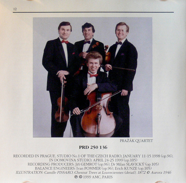 Antonín Dvořák , Prazak Quartet - String Quartets No. 14 Op. 105, No. 12 Op. 96 "The American" | Praga Digitals (PRD 250 136) - 4 Antonín Dvořák , Prazak Quartet - String Quartets No. 14 Op. 105, No. 12 Op. 96 "The American" | Praga Digitals (PRD 250 136) - 4
