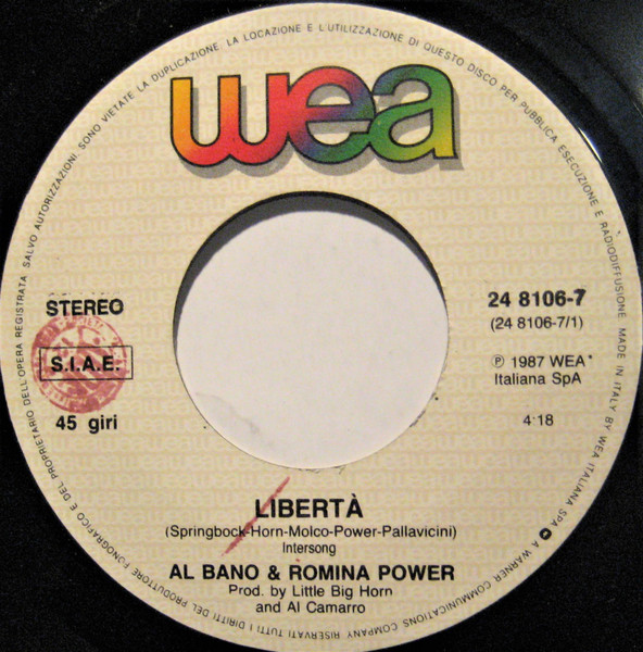 Al Bano & Romina Power - Libertà | WEA (24 8106-7) - 3