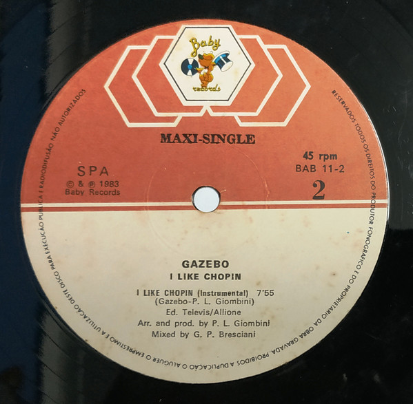 Gazebo - I Like Chopin (Disco Mix) | Baby Records (BAB 11-2) - main