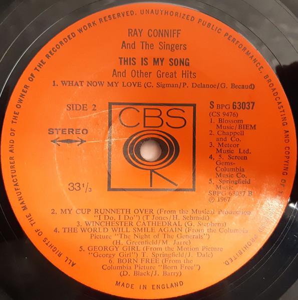 Ray Conniff And The Singers - This Is My Song (And Other Great Hits) | CBS (63037) - 4