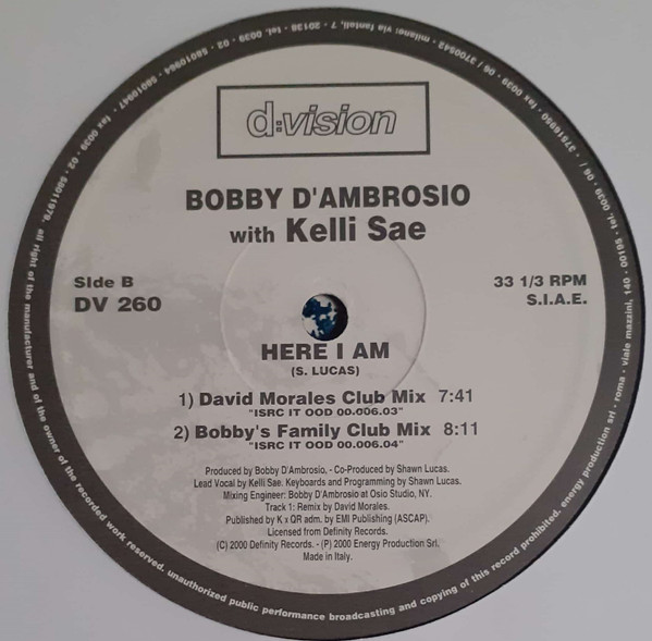 Bobby D'Ambrosio With Kelli Sae - Here I Am | D:Vision Records (DV 260) - 3