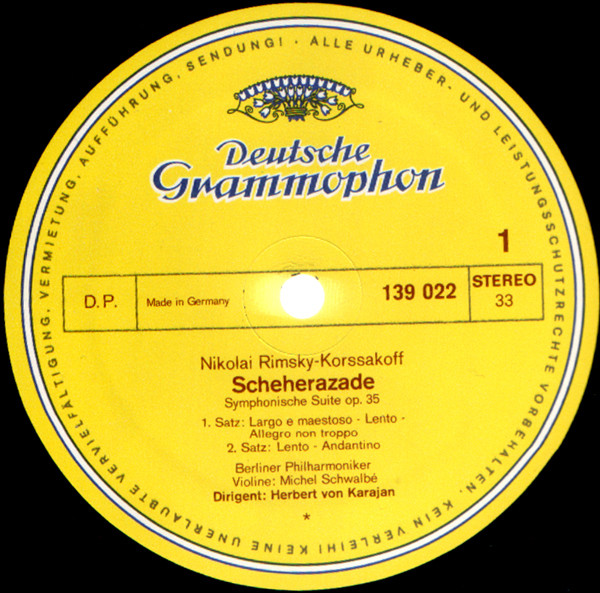 Nikolai Rimsky-Korsakov / Berliner Philharmoniker • Herbert von Karajan - Scheherazade | Deutsche Grammophon (139 022)