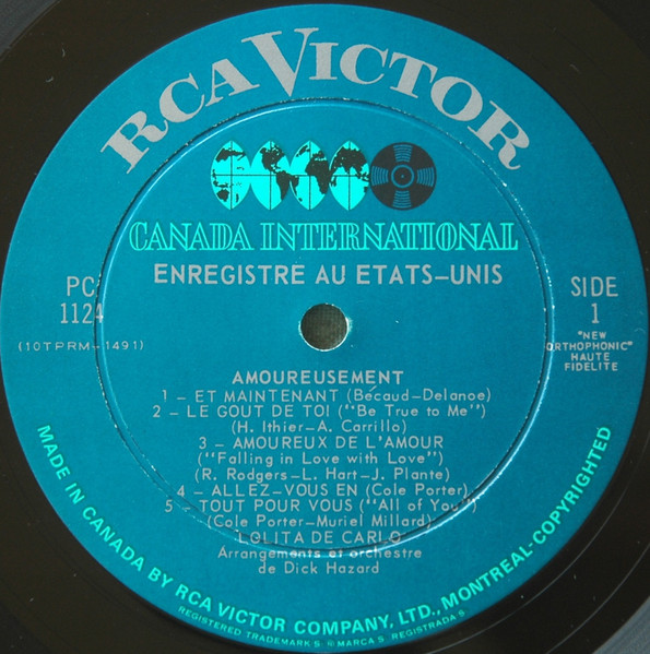Lolita De Carlo - Amoureusement | RCA Victor (PC-1124) - 3 Lolita De Carlo - Amoureusement | RCA Victor (PC-1124) - 3